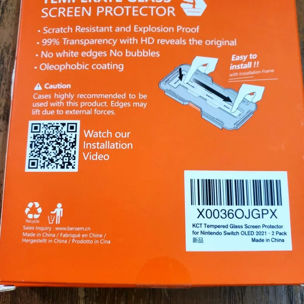 Nintendo Switch OLED KCT EZ Kit Tempered Glass Screen Protector 2 Boxes of 2